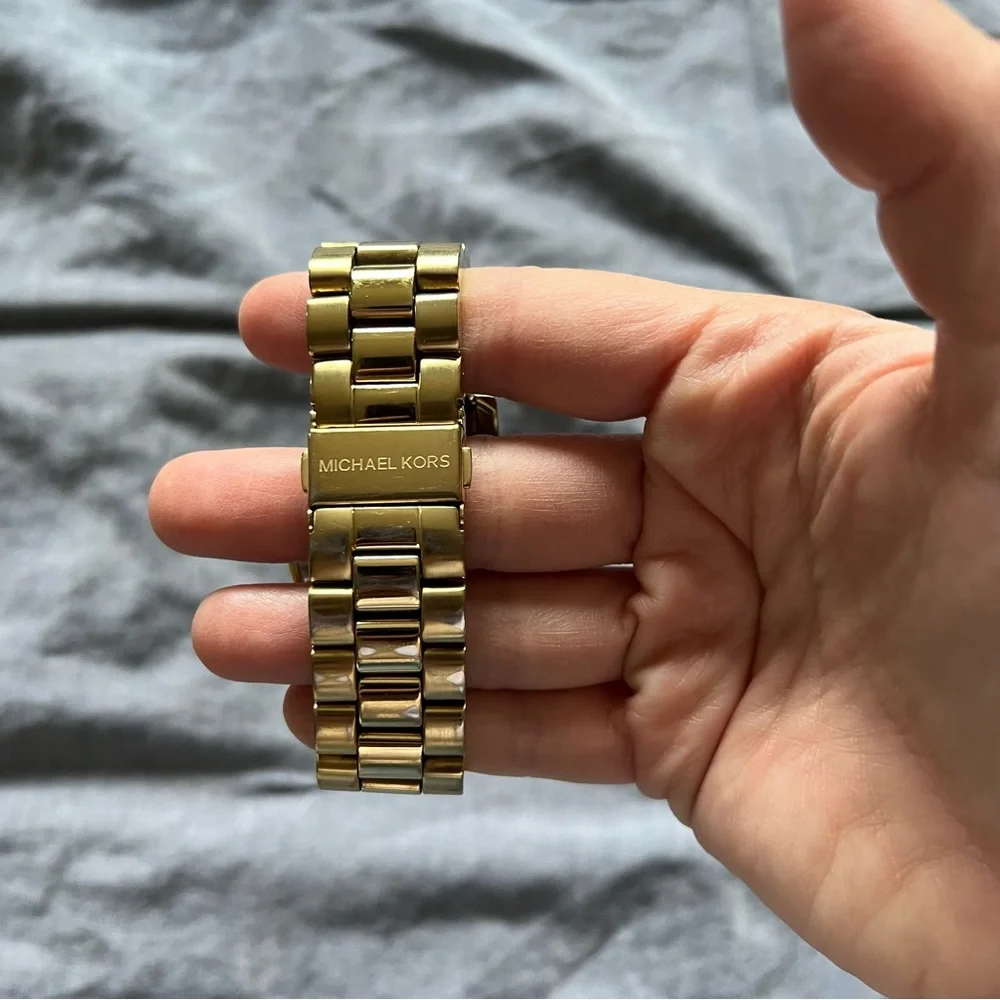 Michael Kors Runway Gold Tone Watch - Picture 5 of 6